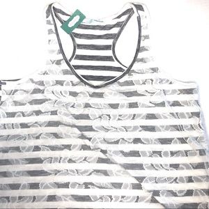 Lace front lined tank top (b2)